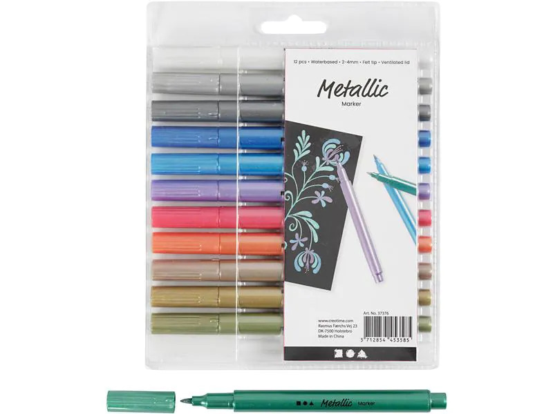 Creativ Company Filzstift Metallic 12 Stück