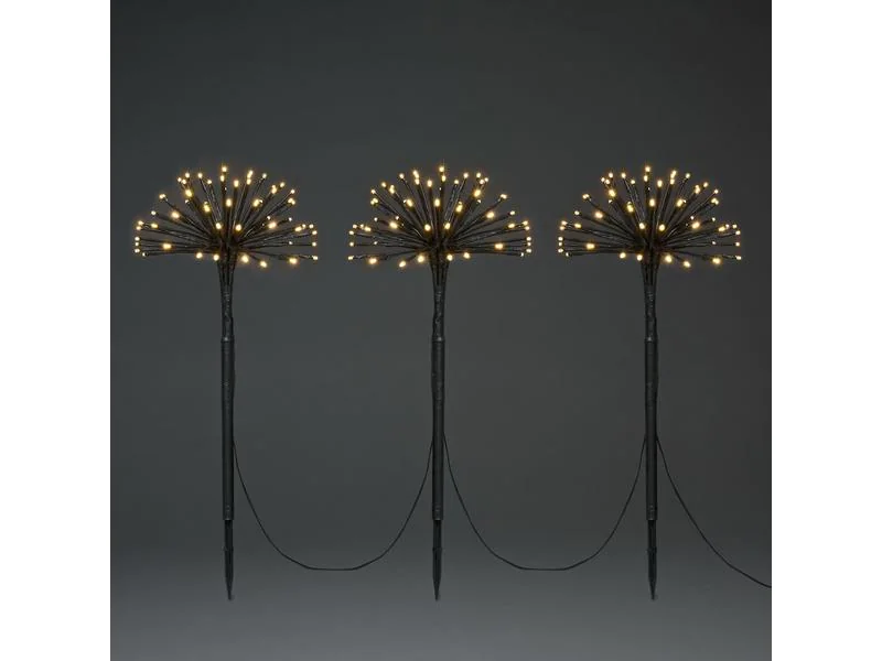 Konstsmide LED Spiessleuchte, 50 cm, Schwarz, 3er Set