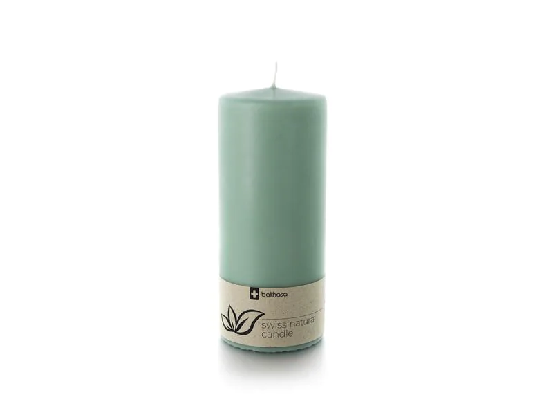 balthasar Zylinderkerze Swiss Natural Candle 15 x 6 cm Türkis