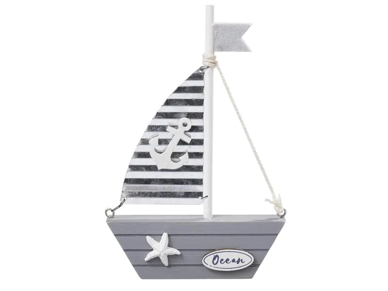 HobbyFun Mini-Fahrzeug Holz-Segelboot 18.5 x 12 cm