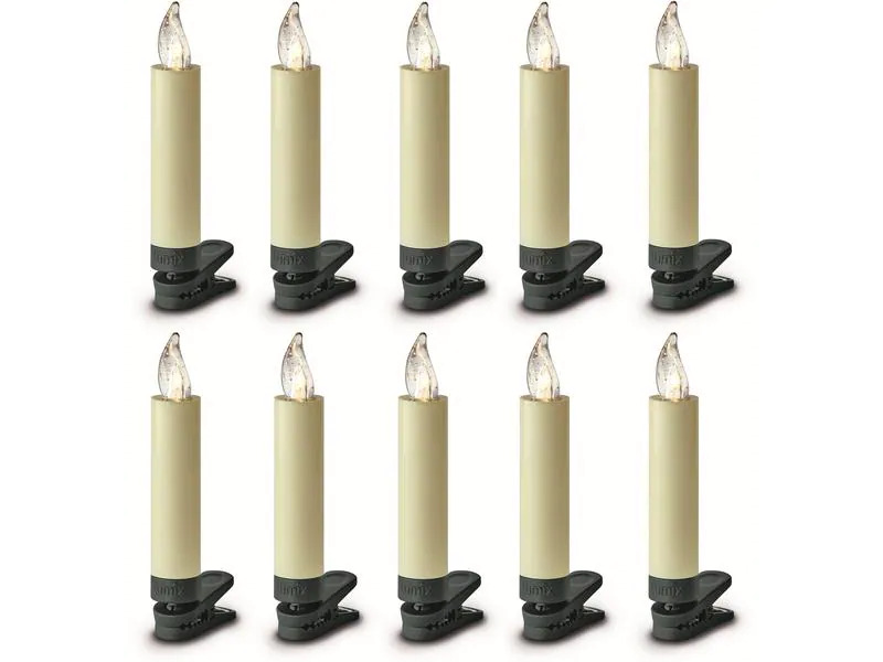 Lumix LED Baumkerze Basic Mini, Elfenbein, 10 Stück