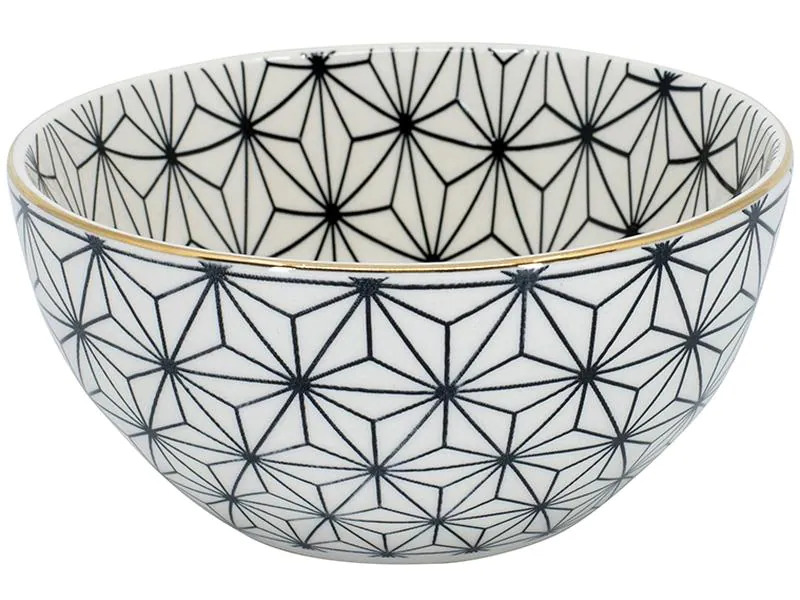 Kadastar Schale Metropolitan Polygon 15 cm, Schwarz/Weiss