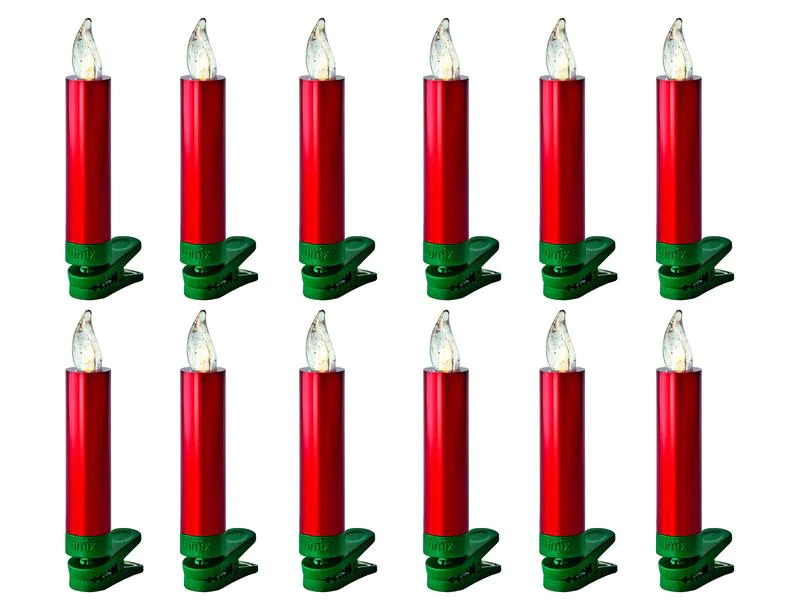 Lumix LED Baumkerze SuperLight Mini, Rot, 12er-Starter Set