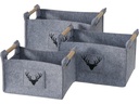 Boltze Aufbewahrungskorb Karly 3er Set, Grau