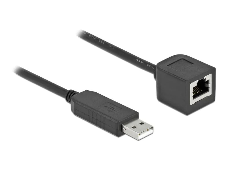 Delock Konsolenkabel USB-A zu RS-232 RJ45, 25 cm