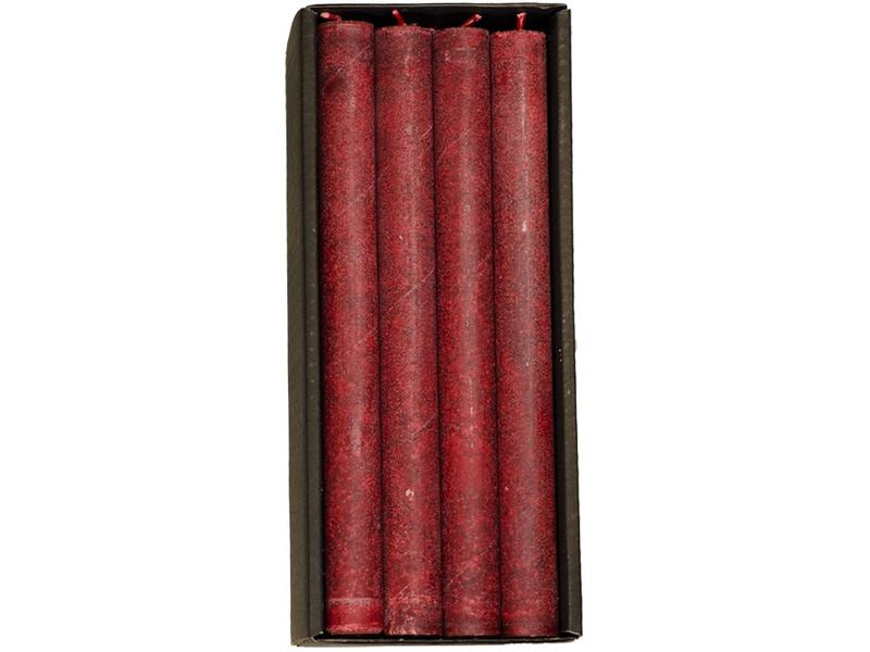 Schulthess Kerzen Stabkerze Dunkelrot 4 Stück, 24 x 2.2 cm