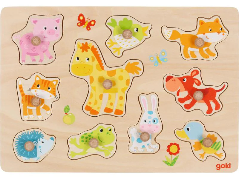 Goki Steckpuzzle Tierkinder