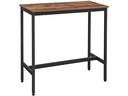 VASAGLE Bartisch mit Metallgestell 100 x 90 cm, Braun/Schwarz