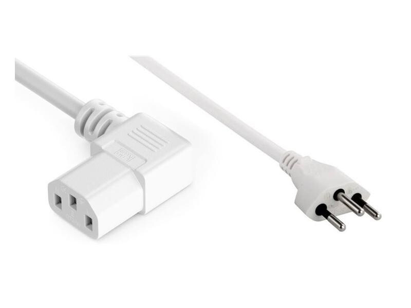 Diggelmann Netzkabel 3 m C13 - T12, seitlich gewinkelt nach rechts