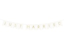 Partydeco Girlande Just Married 15 x 155 cm, Weiss/Gold