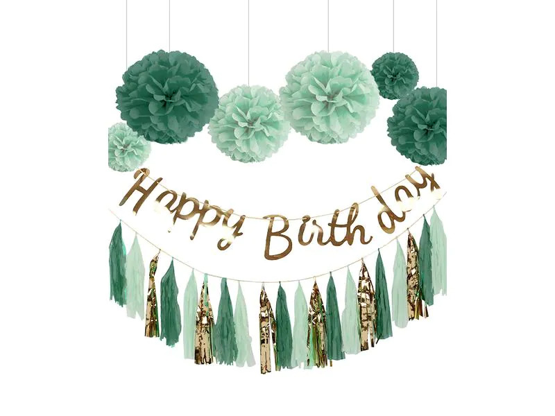 I AM CREATIVE Girlande Birthday Gold/Mint