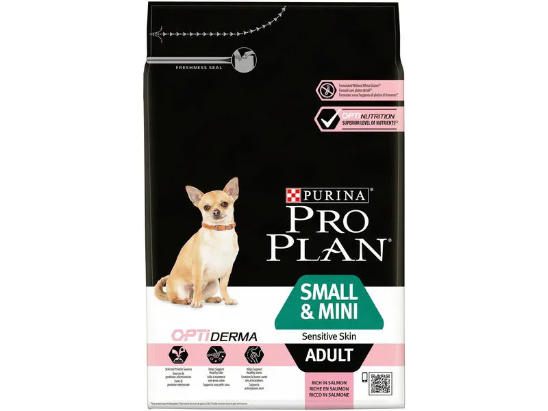 Purina Pro Plan Trockenfutter S/Mini Adult Sensitive Skin Lachs, 3 kg