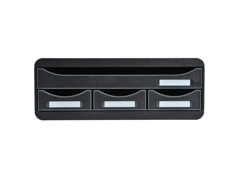 Exacompta Schubladenbox Toolbox mini 4 Schubladen, Schwarz