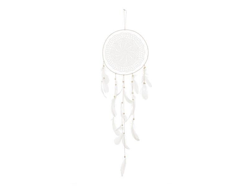 Partydeco Girlande Traumfänger mit Federn 30 x 94 cm, Weiss