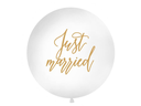 Partydeco Luftballon Just Married Ø 1 m, Weiss
