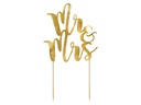 Partydeco Kuchen-Topper Mr &amp; Mrs 25.5 cm, 1 Stück, Gold