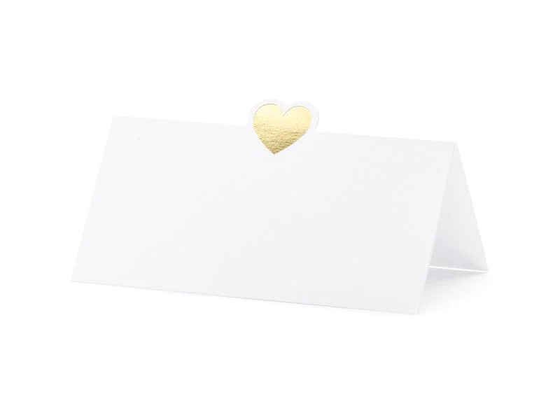 Partydeco Tischkarte Herz 10 x 5 cm, 10 Stück, Gold