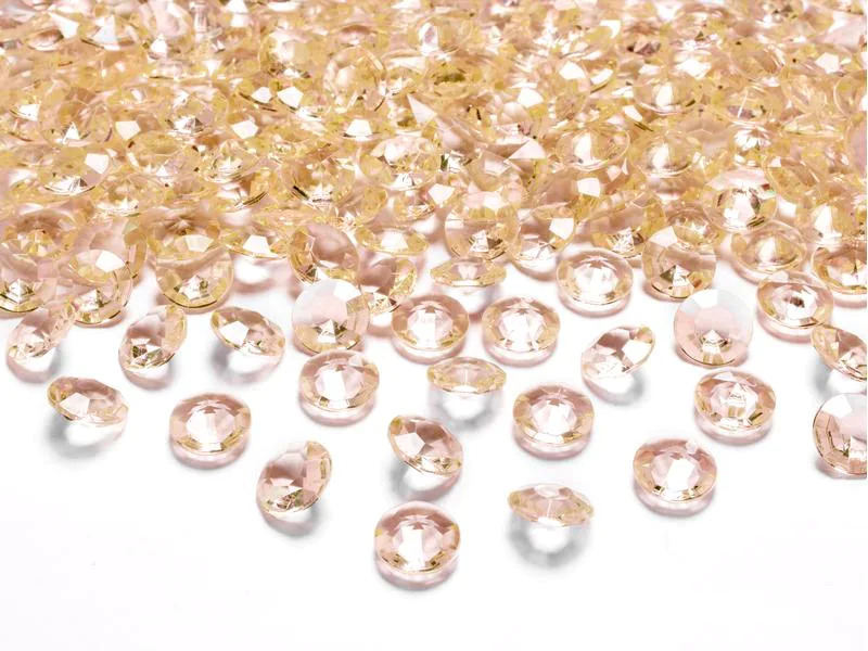 Partydeco Streudeko Diamanten 1.2 cm, 100 Stück, Gold