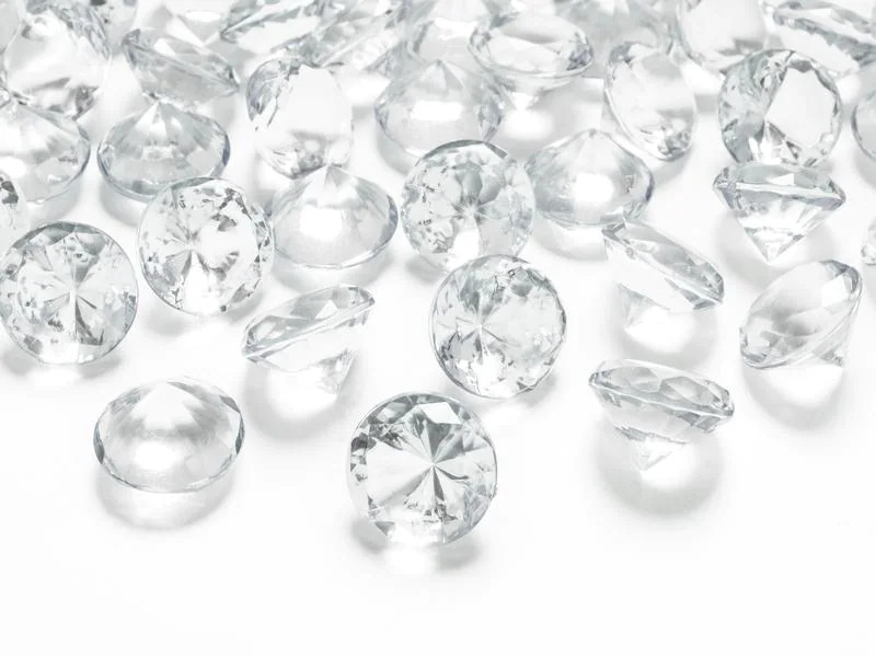 Partydeco Streudeko Diamanten 2 cm, 10 Stück, Transparent