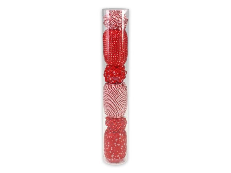 Pattberg Geschenkband Mustermix Set Set, 9 Stück, Rot/Weiss
