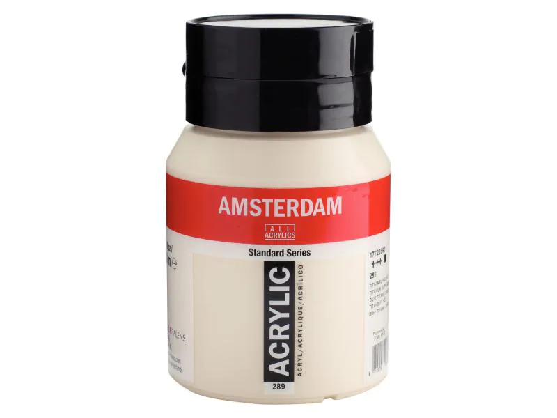 Amsterdam Acrylfarbe Standard 289 Titanbuff deckend, 500 ml