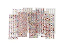 Creativ Company Schmucksteine Selbstklebend 12 Blatt, Mehrfarbig