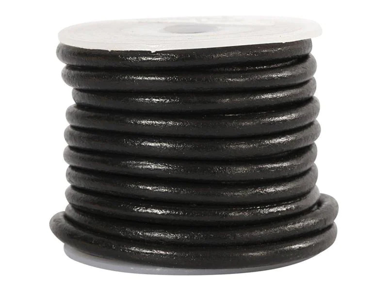 Creativ Company Lederband 4 mm, Schwarz, 5 m
