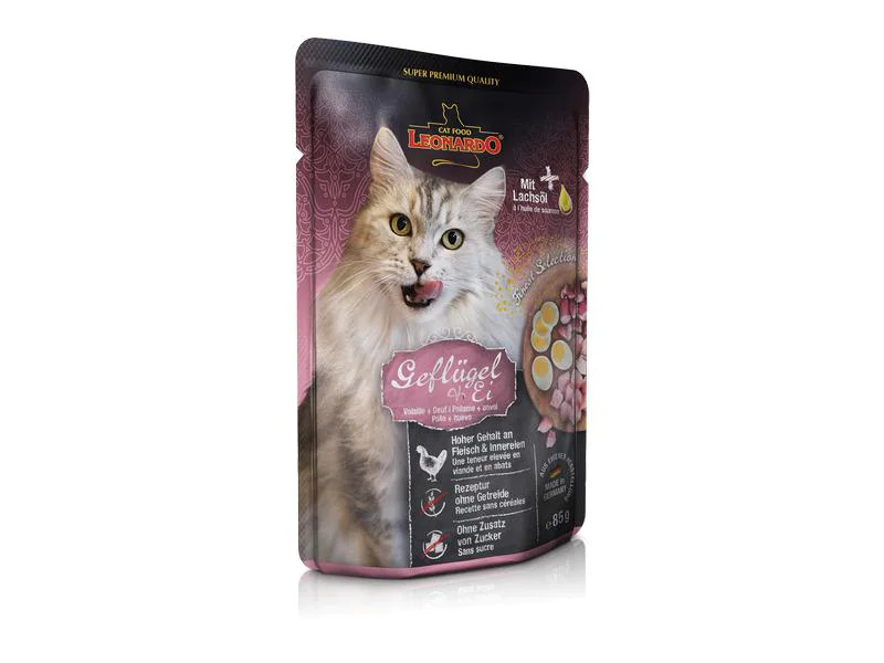 Leonardo Cat Food Nassfutter Geflügel &amp; Ei, 85 g