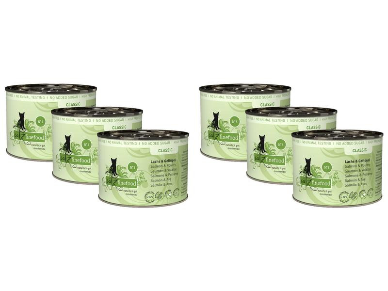 catz finefood Nassfutter No.05 Lachs &amp; Geflügel, 6 x 200 g