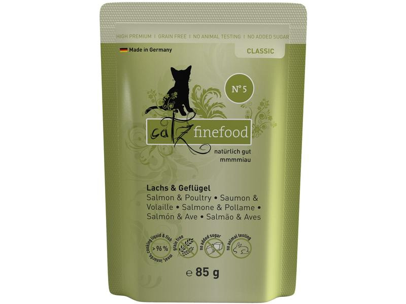 catz finefood Nassfutter No.05 Lachs &amp; Geflügel, 85 g