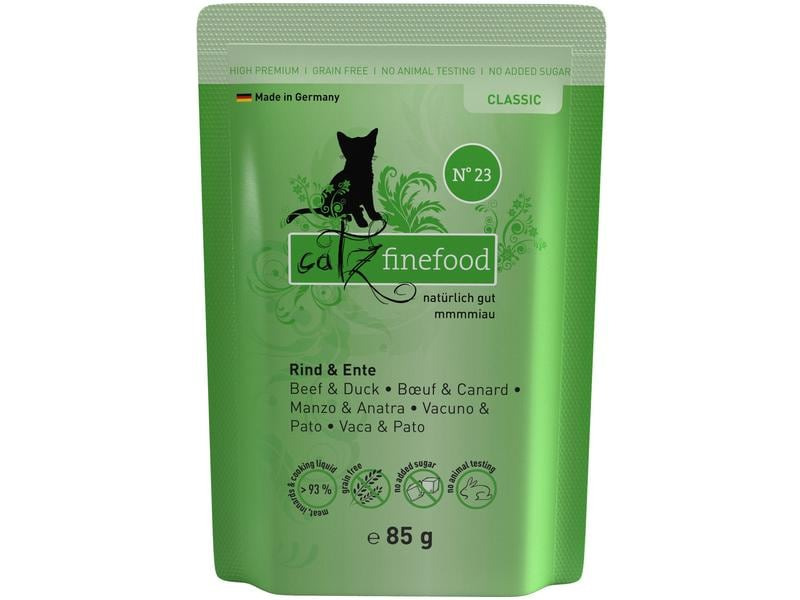 catz finefood Nassfutter No.23 Rind &amp; Ente, 85 g