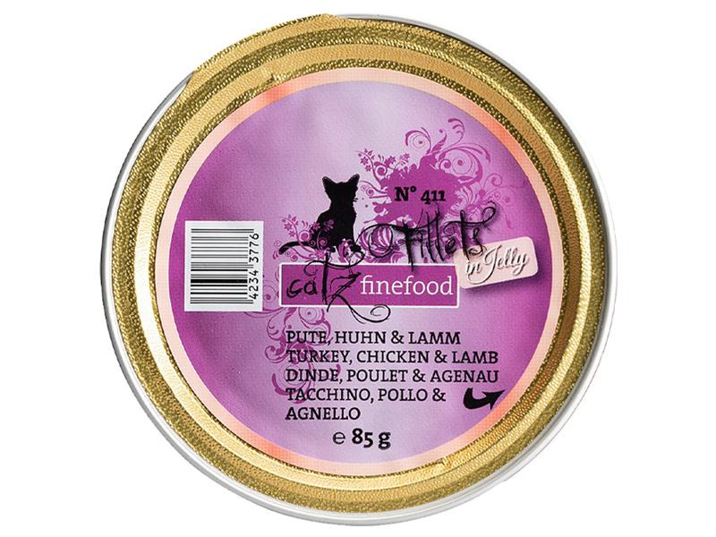 catz finefood Nassfutter Fillets No.411 Pute, Huhn &amp; Lamm, 85 g