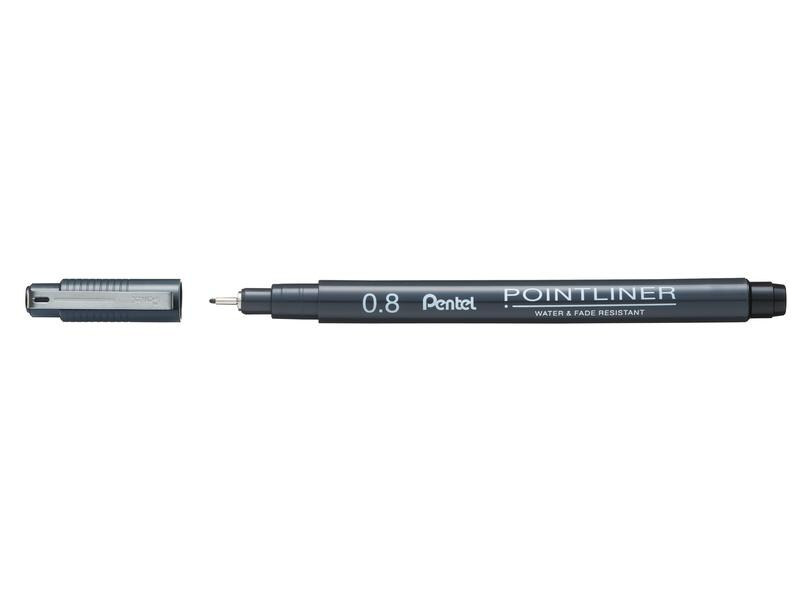 pentel Fineliner Pigment POINTLINER 0.8 mm, Schwarz