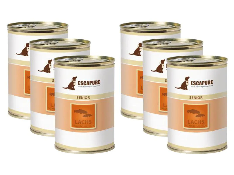 Escapure Nassfutter Senior Menü-Lachs, 6 x 400 g