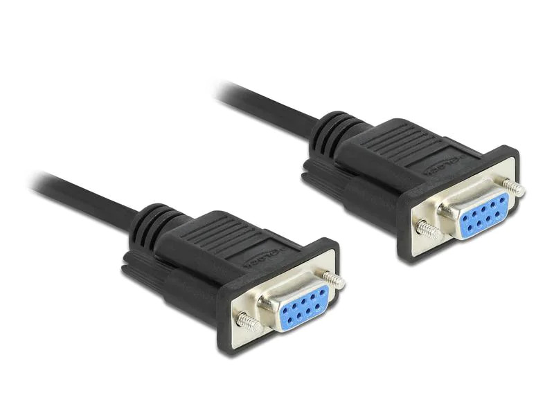 Delock Anschlusskabel Nullmodem RS-232 D-Sub 9 f-f 1 m