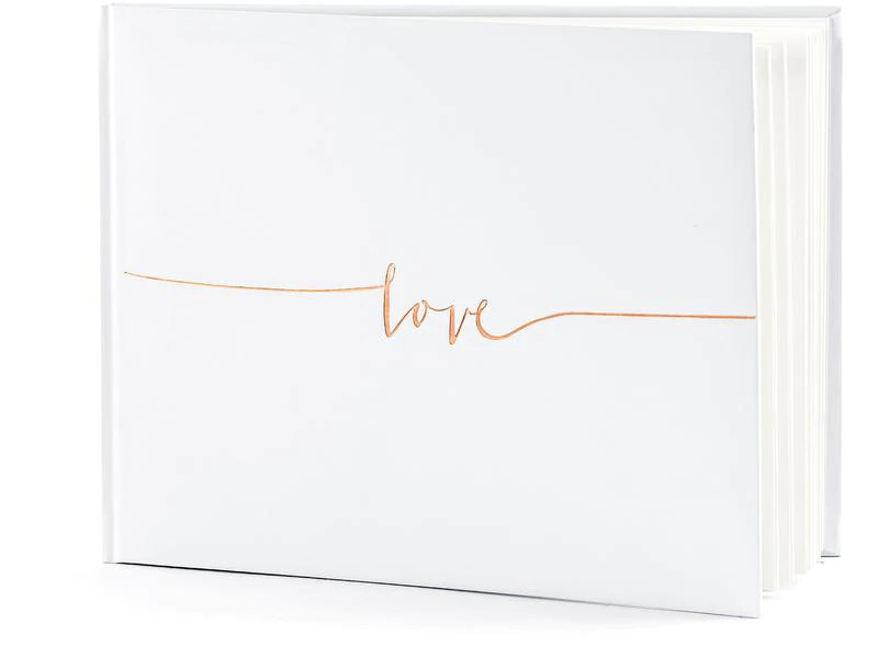 Partydeco Gästebuch Love 24 x 18.5 cm, 22 Seiten, Rosegold; Weiss