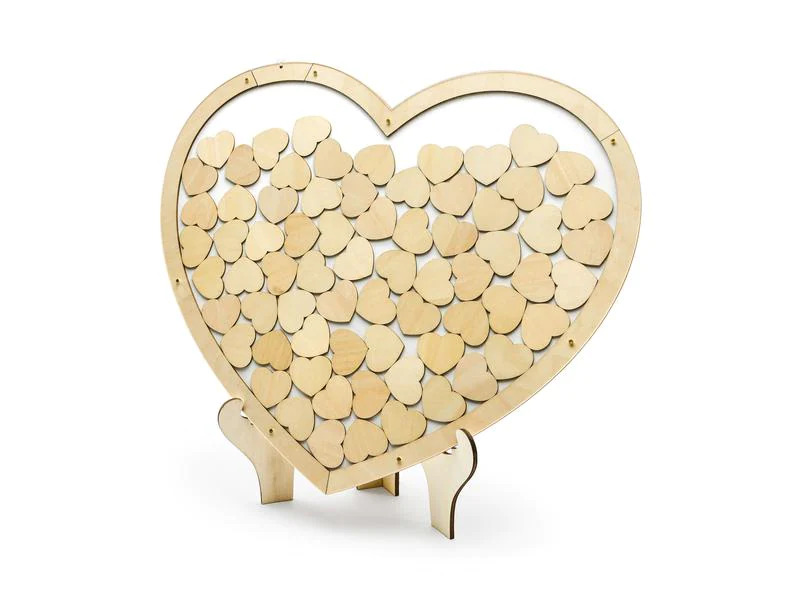 Partydeco Hochzeitsaccessoire Herz aus Holz 44 x 37.5 cm, Braun