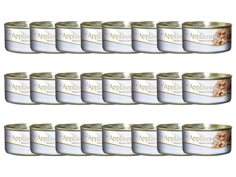 Applaws Nassfutter Dose Thunfischfilet &amp; Käse in Brühe, 24 x 156 g