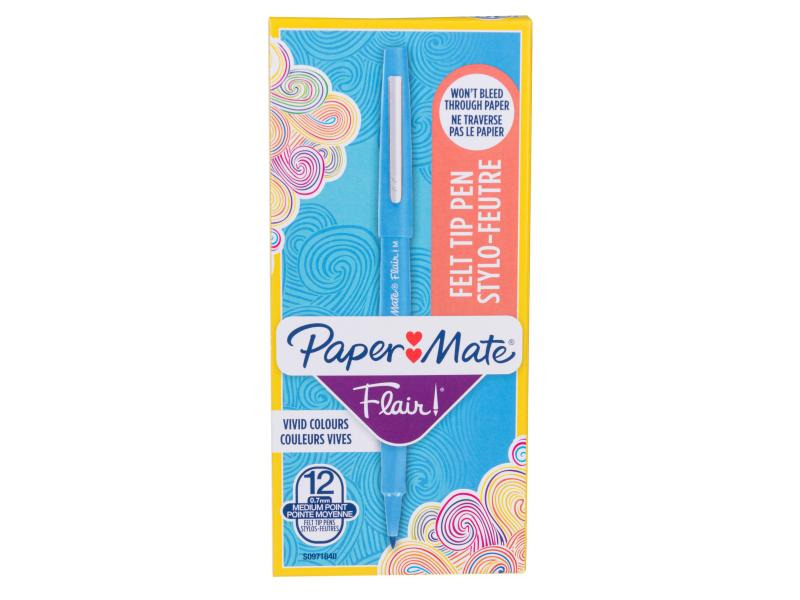 Paper Mate Fineliner Flair 1 mm, 12 Stück, Türkis