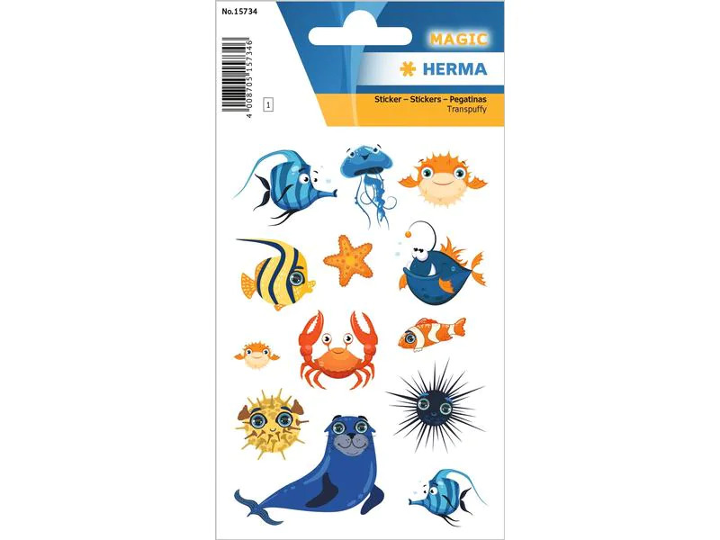 Herma Stickers Motivsticker Magic Meerestiere 13 Stück Mehrfarbig