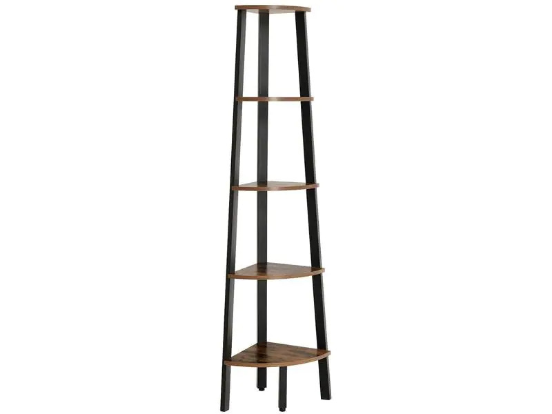 VASAGLE Regal mit 5 Ebenen 34 x 159 cm, Dunkelbraun/Schwarz