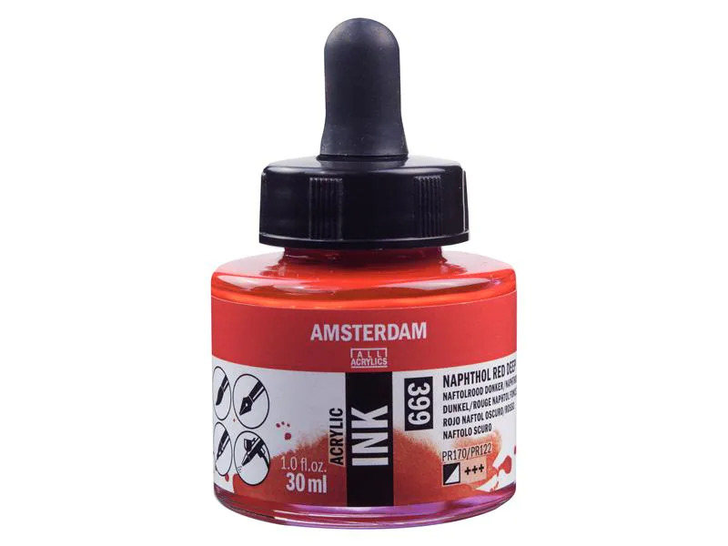 Amsterdam Acryltinte 399 Naphtholrot dunkel halbdeckend 30 ml