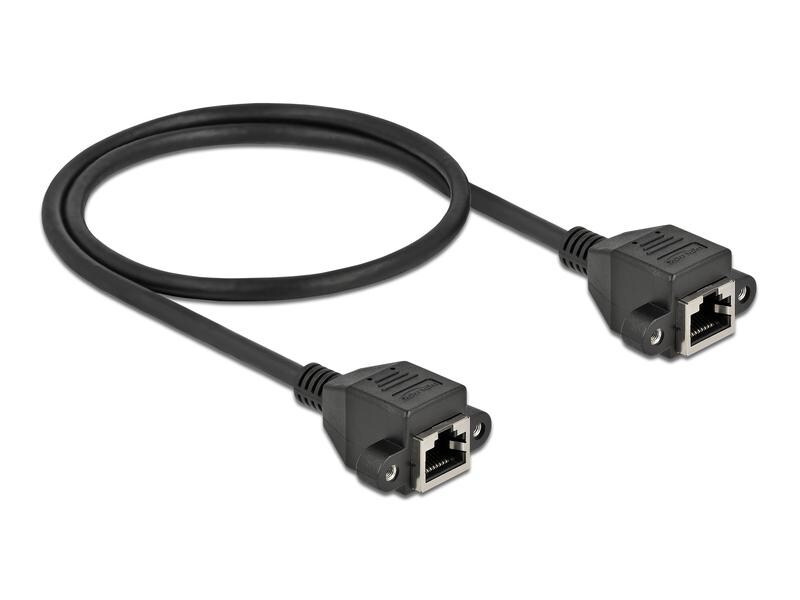 Delock Patchkabel Verlängerungskabel Cat 6A, S/FTP, 0.5 m, Schwarz
