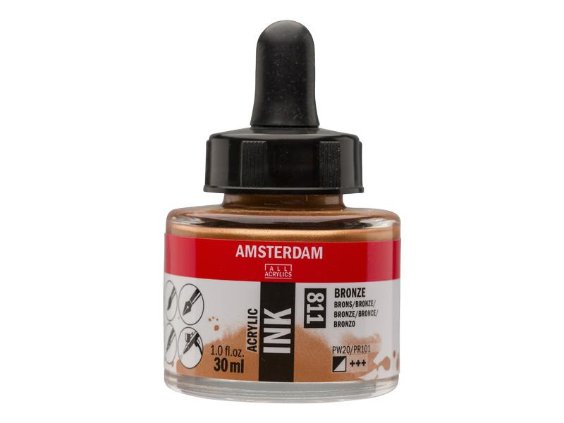 Amsterdam Acryltinte 811 Bronze halbdeckend, 30 ml 30 ml, Bronze