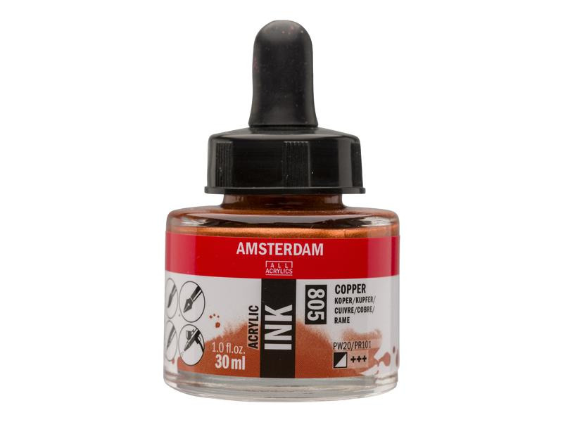 Amsterdam Acryltinte 805 Kupfer halbdeckend, 30 ml 30 ml, Kupfer