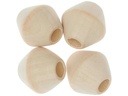 Rico Design Holzperlen Makramee Nature, 4 Stück