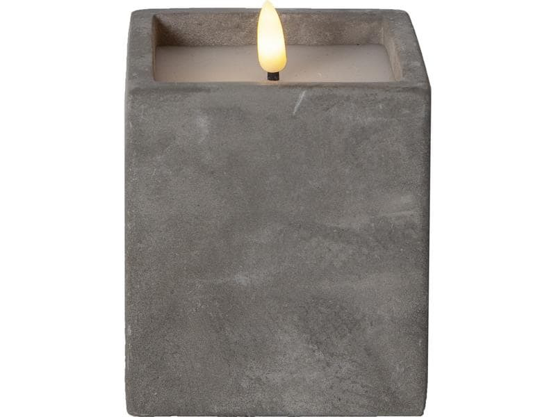 Star Trading LED-Kerze Flamme Cem, 9 x 9 x 11.5 cm, Grau