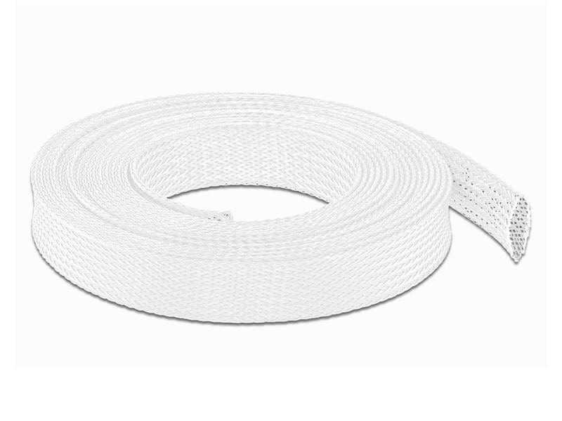 Delock Geflechtschlauch dehnbar 10 m x 19 mm Weiss
