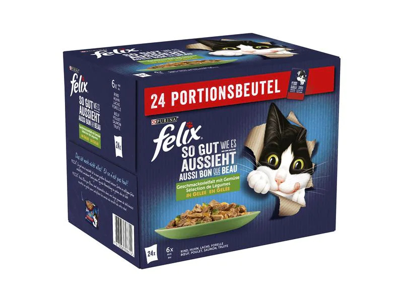 Felix Nassfutter AGAIL Fleisch mit Gemüse Auswahl, 24 x 85 g