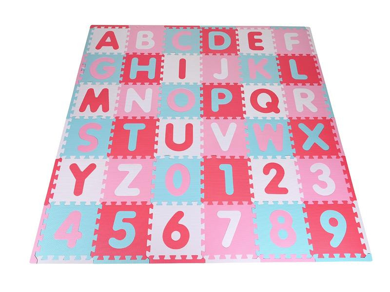 Knorrtoys Puzzlematte Alphabet + Zahlen pink-rosa